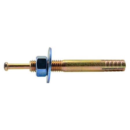 Torquemaster Torquemaster Nail Drive Anchor, 5/8" Dia., 4-3/4" L, Steel Yellow Zinc, 10 PK 52571